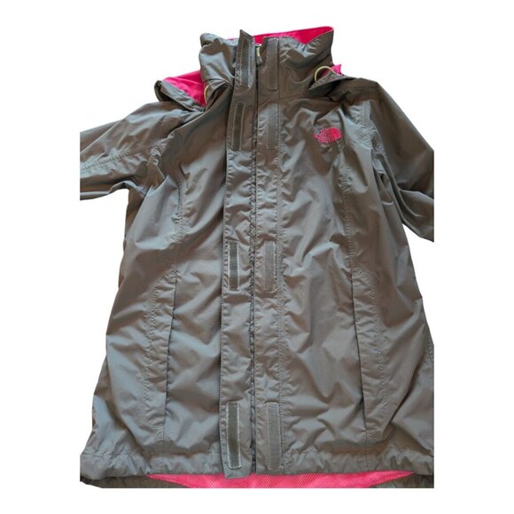 The North Face Women's Resolve Rain Jacket/Parka, Green & Pink - Picture 12 of 14